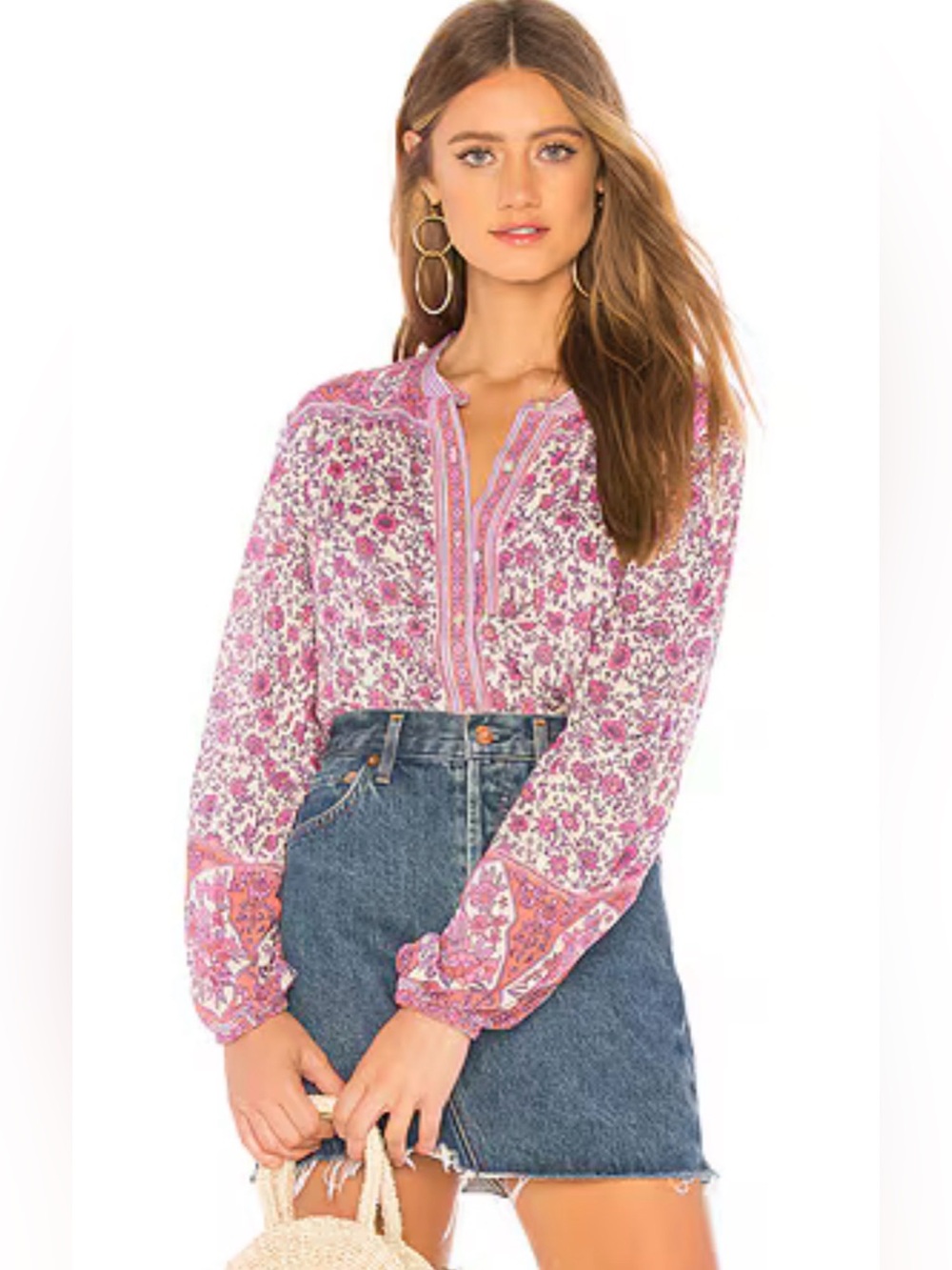 Spell & The Gypsy Jasmine Blouse Flowy Oversized Small